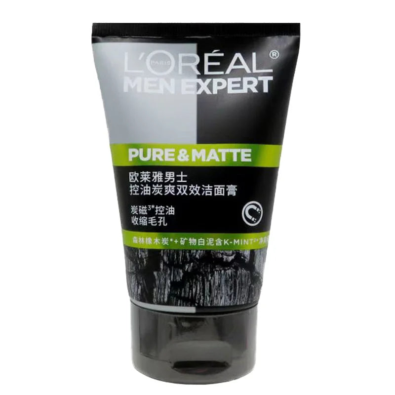 L'Oreal Men's Facial Cleanser for Blackheads and Pore Shrinkage Refreshing Oil Control Cleansing