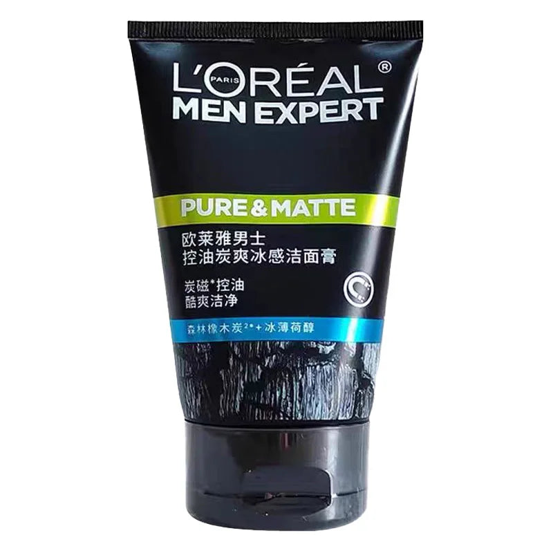 L'Oreal Men's Facial Cleanser for Blackheads and Pore Shrinkage Refreshing Oil Control Cleansing