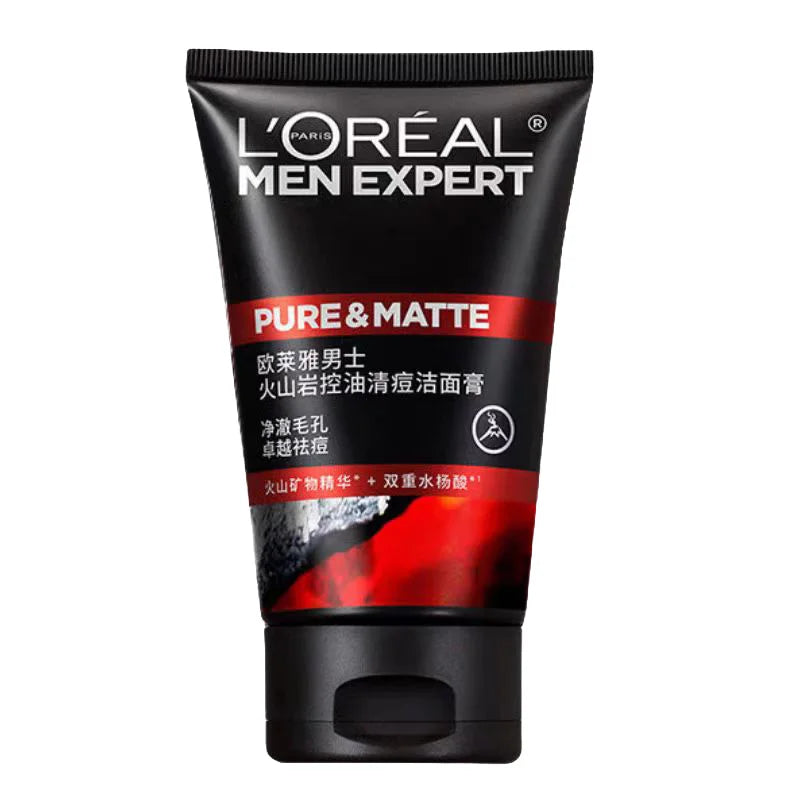 L'Oreal Men's Facial Cleanser for Blackheads and Pore Shrinkage Refreshing Oil Control Cleansing